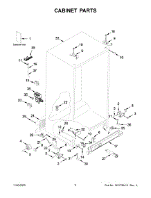 Cabinet Parts parts for Whirlpool Side-By-Side Refrigerator WRS311SDHM11 from AppliancePartsPros.com
