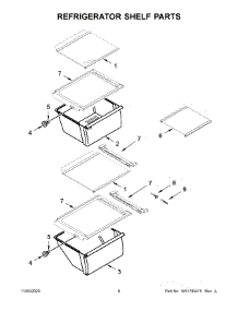 Refrigerator Shelf Parts parts for Whirlpool Side-By-Side Refrigerator WRS311SDHM11 from AppliancePartsPros.com