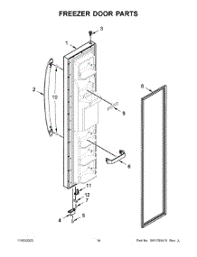 Freezer Door Parts parts for Whirlpool Side-By-Side Refrigerator WRS311SDHM11 from AppliancePartsPros.com