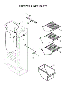 Freezer Liner Parts parts for Whirlpool Side-By-Side Refrigerator WRS311SDHT01 from AppliancePartsPros.com
