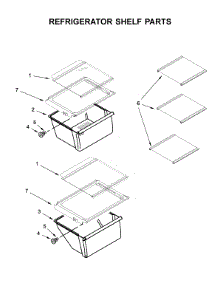Refrigerator Shelf Parts parts for Whirlpool Side-By-Side Refrigerator WRS311SDHW00 from AppliancePartsPros.com