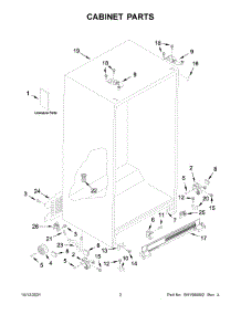 Cabinet Parts parts for Whirlpool Side-By-Side Refrigerator WRS312SNHB05 from AppliancePartsPros.com
