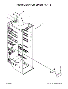 Refrigerator Liner Parts parts for Whirlpool Side-By-Side Refrigerator WRS312SNHB05 from AppliancePartsPros.com