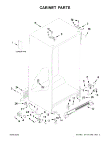 Cabinet Parts parts for Whirlpool Side-By-Side Refrigerator WRS312SNHW02 from AppliancePartsPros.com