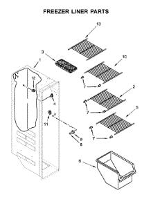 Freezer Liner Parts parts for Whirlpool Side-By-Side Refrigerator WRS312SNHW02 from AppliancePartsPros.com