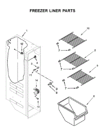 Freezer Liner Parts parts for Whirlpool Side-By-Side Refrigerator WRS315SDHM00 from AppliancePartsPros.com