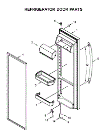 Refrigerator Door Parts parts for Whirlpool Side-By-Side Refrigerator WRS315SDHM04 from AppliancePartsPros.com