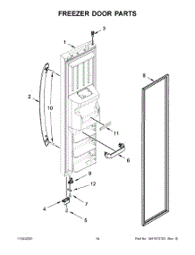 Freezer Door Parts parts for Whirlpool Side-By-Side Refrigerator WRS315SDHM0A from AppliancePartsPros.com