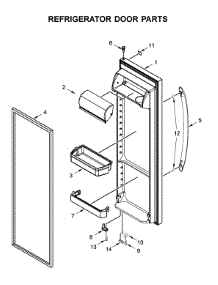 Refrigerator Door Parts parts for Whirlpool Side-By-Side Refrigerator WRS315SDHT04 from AppliancePartsPros.com