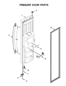 Freezer Door Parts parts for Whirlpool Side-By-Side Refrigerator WRS315SDHW02 from AppliancePartsPros.com