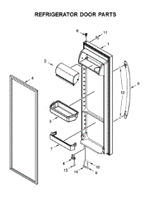 Refrigerator Door Parts parts for Whirlpool Side-By-Side Refrigerator WRS315SDHZ01 from AppliancePartsPros.com