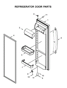 Refrigerator Door Parts parts for Whirlpool Side-By-Side Refrigerator WRS315SDHZ02 from AppliancePartsPros.com