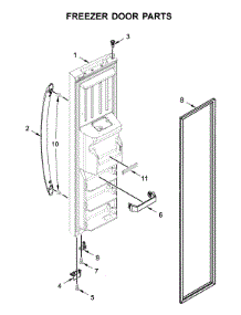 Freezer Door Parts parts for Whirlpool Side-By-Side Refrigerator WRS315SDHZ03 from AppliancePartsPros.com