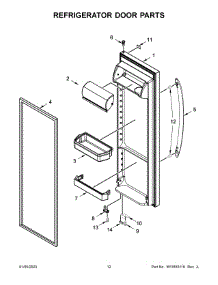 Refrigerator Door Parts parts for Whirlpool Side-By-Side Refrigerator WRS315SDHZ0A from AppliancePartsPros.com