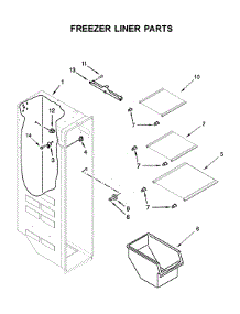 Freezer Liner Parts parts for Whirlpool Side-By-Side Refrigerator WRS321SDHB05 from AppliancePartsPros.com