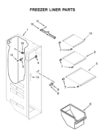 Freezer Liner Parts parts for Whirlpool Side-By-Side Refrigerator WRS325SDHV04 from AppliancePartsPros.com