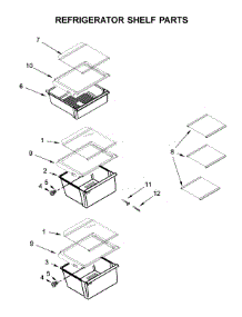 Refrigerator Shelf Parts parts for Whirlpool Side-By-Side Refrigerator WRS325SDHW04 from AppliancePartsPros.com