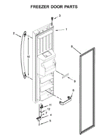 Freezer Door Parts parts for Whirlpool Side-By-Side Refrigerator WRS325SDHW04 from AppliancePartsPros.com