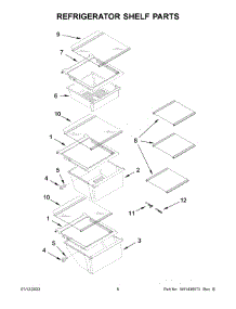 Refrigerator Shelf Parts parts for Whirlpool Side-By-Side Refrigerator WRS335SDHB02 from AppliancePartsPros.com