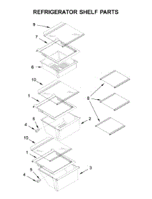 Refrigerator Shelf Parts parts for Whirlpool Side-By-Side Refrigerator WRS335SDHB03 from AppliancePartsPros.com