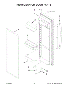 Refrigerator Door Parts parts for Whirlpool Side-By-Side Refrigerator WRS335SDHM02 from AppliancePartsPros.com