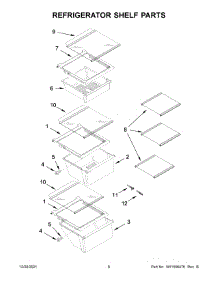 Refrigerator Shelf Parts parts for Whirlpool Side-By-Side Refrigerator WRS335SDHW06 from AppliancePartsPros.com