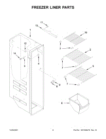 Freezer Liner Parts parts for Whirlpool Side-By-Side Refrigerator WRS335SDHW06 from AppliancePartsPros.com