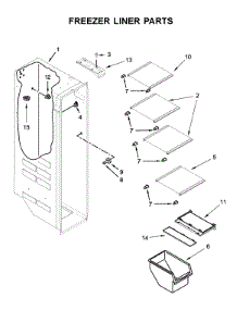 Freezer Liner Parts parts for Whirlpool Side-By-Side Refrigerator WRS555SIHV03 from AppliancePartsPros.com
