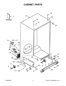 Cabinet Parts parts for Whirlpool Side-By-Side Refrigerator WRS571CIHV02 from AppliancePartsPros.com