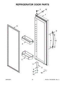 Refrigerator Door Parts parts for Whirlpool Side-By-Side Refrigerator WRS571CIHV02 from AppliancePartsPros.com