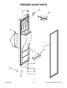 Freezer Door Parts parts for Whirlpool Side-By-Side Refrigerator WRS588FIHB06 from AppliancePartsPros.com
