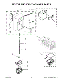 Motor And Ice Container Parts parts for Whirlpool Side-By-Side Refrigerator WRS588FIHV06 from AppliancePartsPros.com