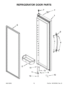 Refrigerator Door Parts parts for Whirlpool Side-By-Side Refrigerator WRS588FIHZ06 from AppliancePartsPros.com