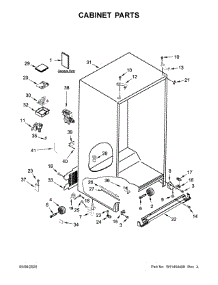 Cabinet Parts parts for Whirlpool Side-By-Side Refrigerator WRS970CIHZ00 from AppliancePartsPros.com