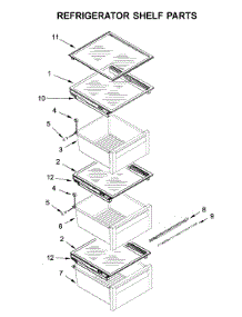 Refrigerator Shelf Parts parts for Whirlpool Side-By-Side Refrigerator WRS970CIHZ00 from AppliancePartsPros.com