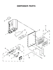Dispenser Parts parts for Whirlpool Side-By-Side Refrigerator WRS970CIHZ00 from AppliancePartsPros.com