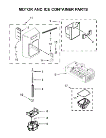 Motor And Ice Container Parts parts for Whirlpool Side-By-Side Refrigerator WRS973CIHV00 from AppliancePartsPros.com