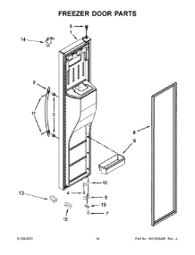 Freezer Door Parts parts for Whirlpool Side-By-Side Refrigerator WRS973CIHV01 from AppliancePartsPros.com