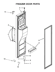 Freezer Door Parts parts for Whirlpool Side-By-Side Refrigerator WRS973CIHZ00 from AppliancePartsPros.com