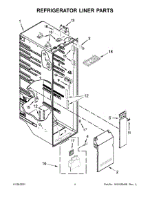 Refrigerator Liner Parts parts for Whirlpool Side-By-Side Refrigerator WRS973CIHZ01 from AppliancePartsPros.com