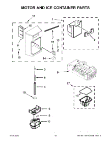 Motor And Ice Container Parts parts for Whirlpool Side-By-Side Refrigerator WRS973CIHZ01 from AppliancePartsPros.com