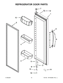 Refrigerator Door Parts parts for Whirlpool Side-By-Side Refrigerator WRS973CIHZ01 from AppliancePartsPros.com