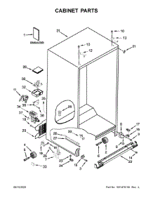 Cabinet Parts parts for Whirlpool Side-By-Side Refrigerator WRSA71CIHN01 from AppliancePartsPros.com