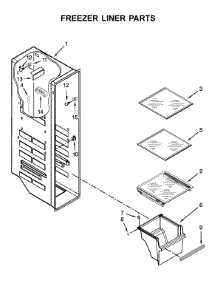 Freezer Liner Parts parts for Whirlpool Side-By-Side Refrigerator WRSA71CIHN01 from AppliancePartsPros.com