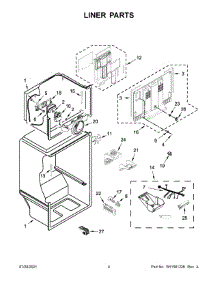 Liner Parts parts for Whirlpool Top-Mount Refrigerator WRT108FFDM00 from AppliancePartsPros.com