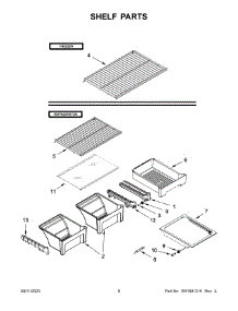 Shelf Parts parts for Whirlpool Top-Mount Refrigerator WRT108FFDM04 from AppliancePartsPros.com