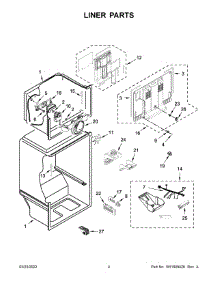 Liner Parts parts for Whirlpool Top-Mount Refrigerator WRT108FFDW03 from AppliancePartsPros.com