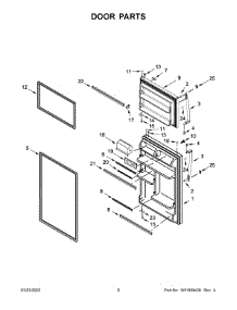 Door Parts parts for Whirlpool Top-Mount Refrigerator WRT108FFDW03 from AppliancePartsPros.com
