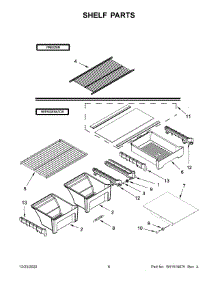 Shelf Parts parts for Whirlpool Top-Mount Refrigerator WRT108FZDM07 from AppliancePartsPros.com