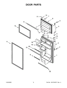 Door Parts parts for Whirlpool Top-Mount Refrigerator WRT108FZDM07 from AppliancePartsPros.com